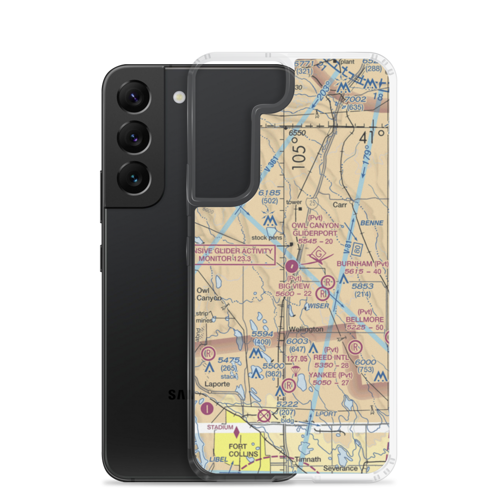 Owl Canyon Gliderport (4CO2) VFR Sectional Samsung Case Samsung Galaxy S22 model shown