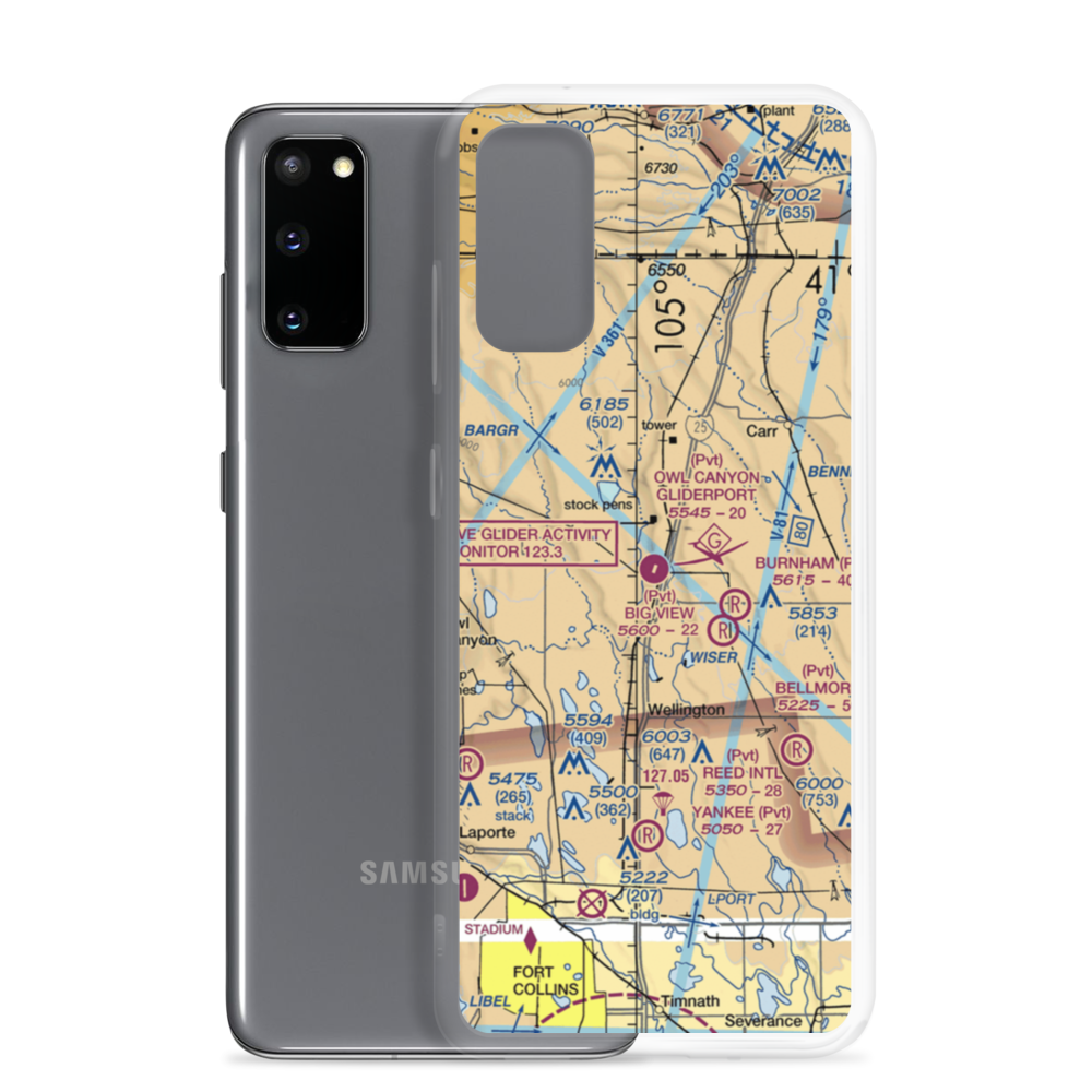 Owl Canyon Gliderport (4CO2) VFR Sectional Samsung Case Samsung Galaxy S20 model shown