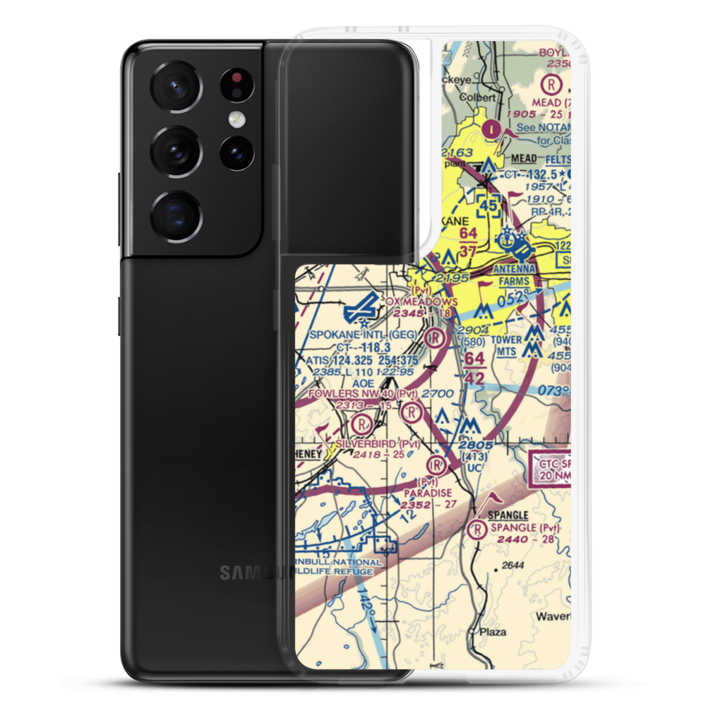 Ox Meadows Airport (04WA) VFR Sectional Samsung Case Samsung Galaxy S21 Ultra model shown