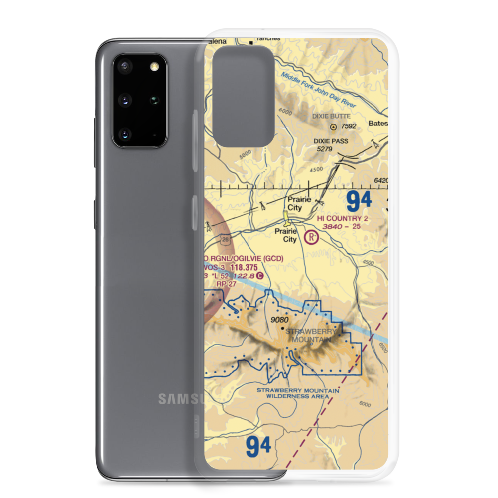 Oxbow Ranch Airport (OR17) VFR Sectional Samsung Case Samsung Galaxy S20 Plus model shown