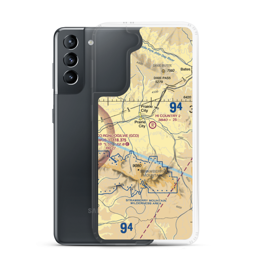 Oxbow Ranch Airport (OR17) VFR Sectional Samsung Case Samsung Galaxy S21 model shown