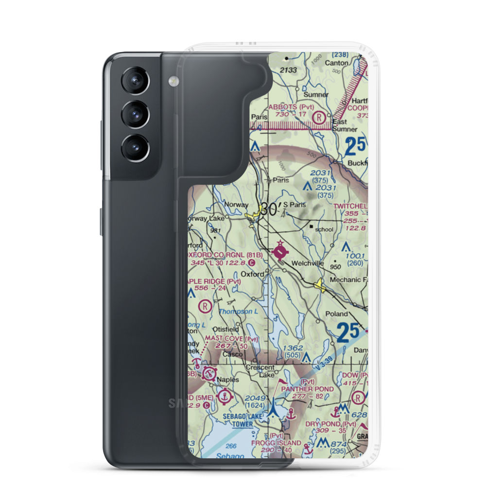 Oxford County Regional Airport (81B) VFR Sectional Samsung Case Samsung Galaxy S21 model shown