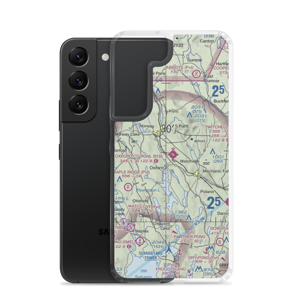 Oxford County Regional Airport (81B) VFR Sectional Samsung Case Samsung Galaxy S22 model shown