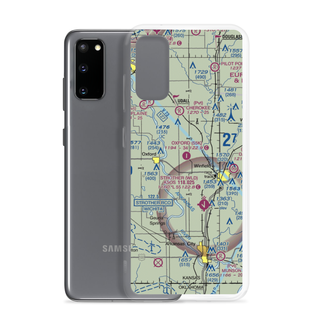 Oxford Municipal Airport (55K) VFR Sectional Samsung Case Samsung Galaxy S20 model shown
