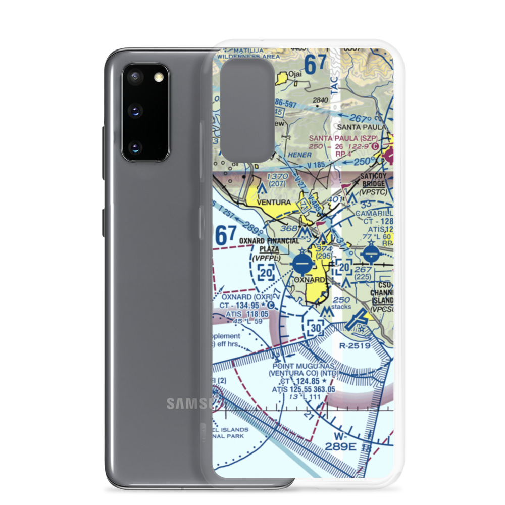 Oxnard Airport (OXR) VFR Sectional Samsung Case Samsung Galaxy S20 model shown