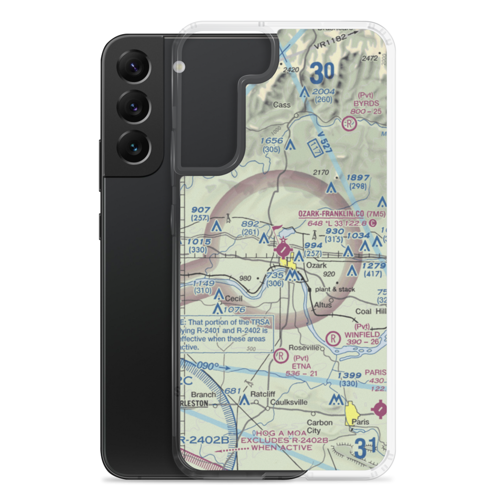 Ozark Franklin County Airport (7M5) VFR Sectional Samsung Case Samsung Galaxy S22 Plus model shown