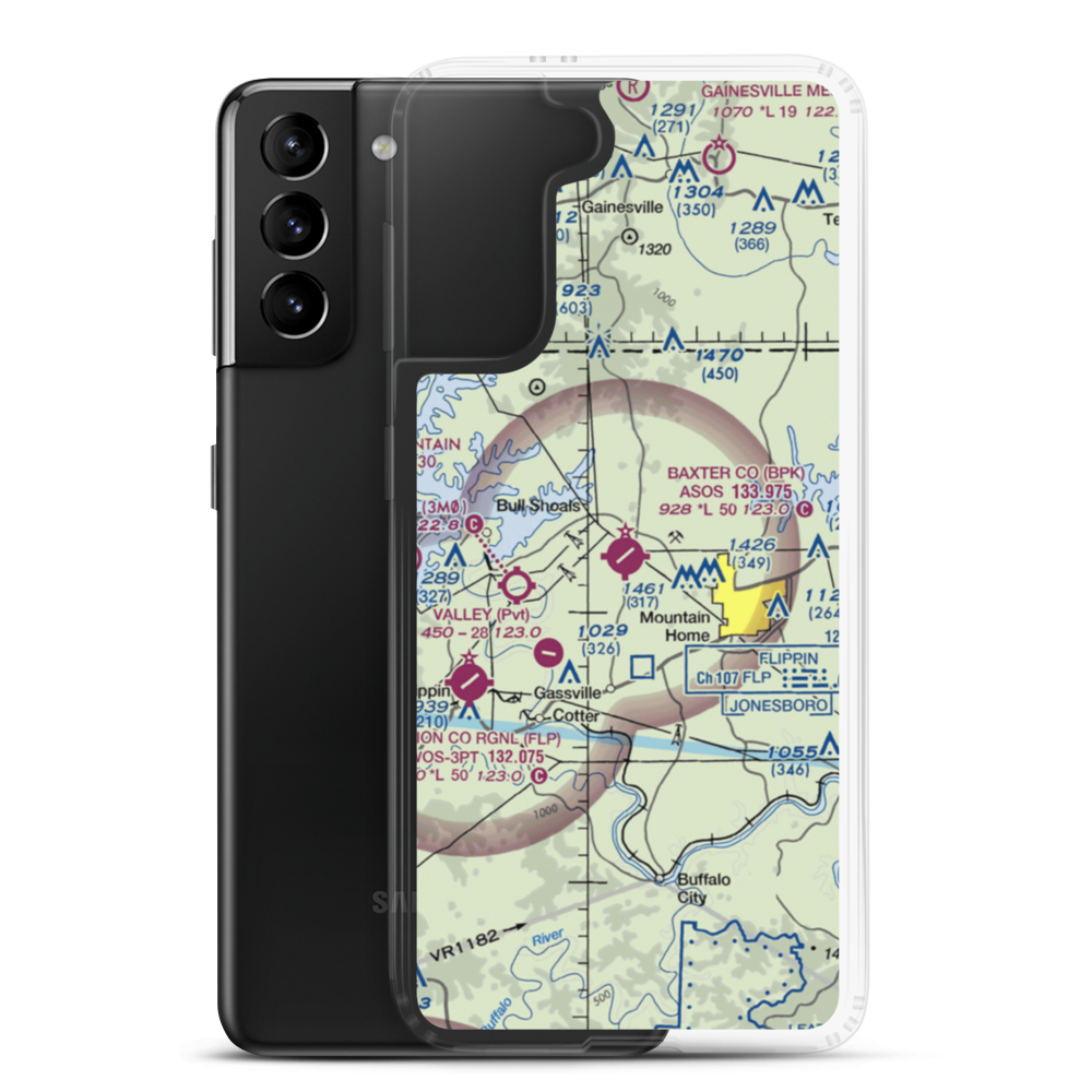 Ozark Regional Airport (BPK) VFR Sectional Samsung Case Samsung Galaxy S21 Plus model shown