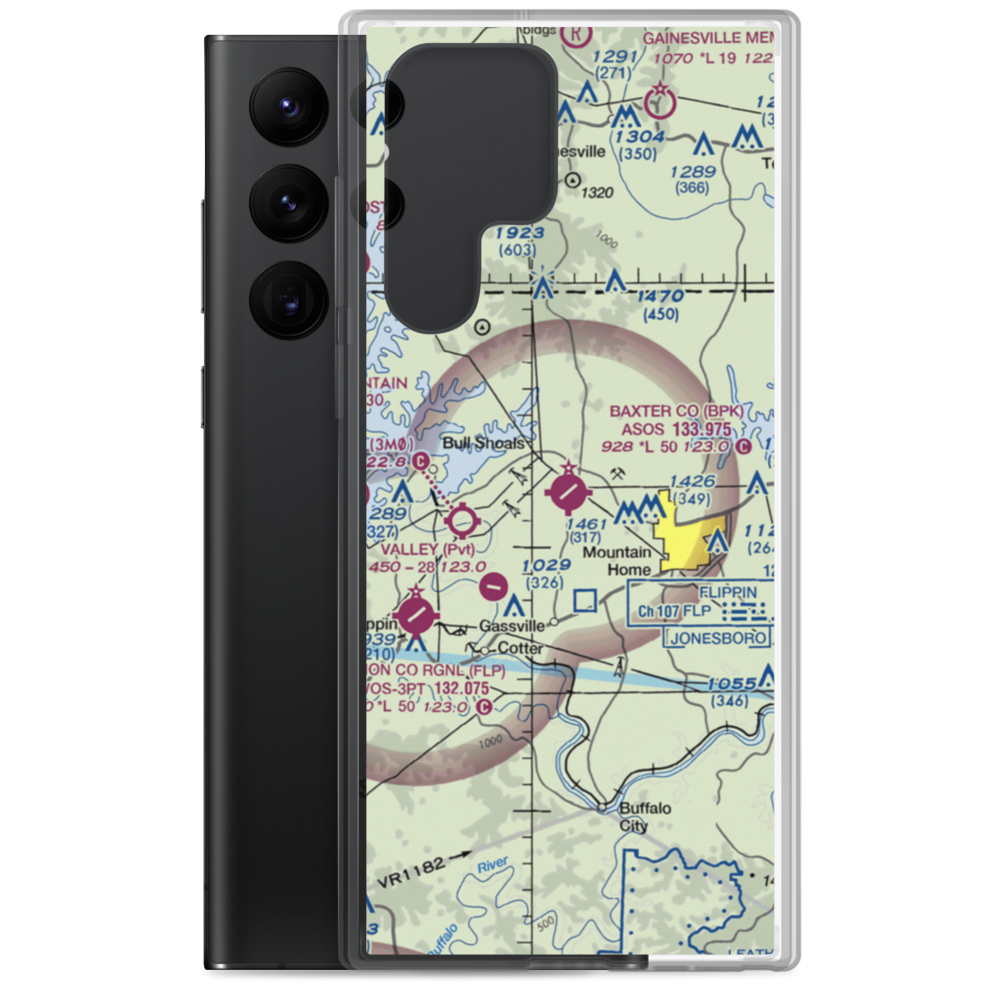 Ozark Regional Airport (BPK) VFR Sectional Samsung Case Samsung Galaxy S22 Ultra model shown