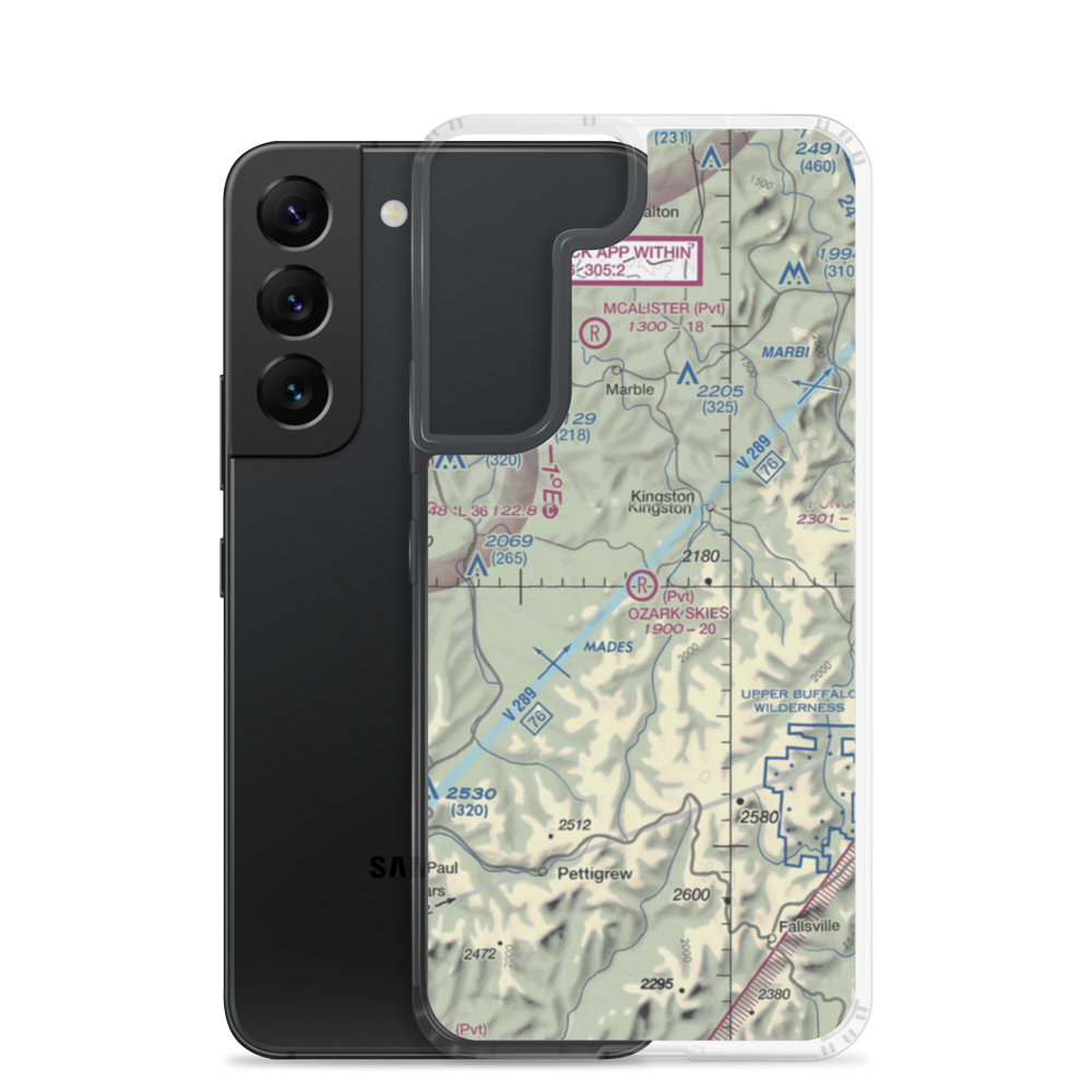 Ozark Skies Airpark (05AR) VFR Sectional Samsung Case Samsung Galaxy S22 model shown