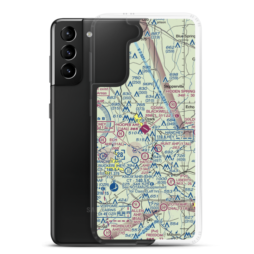 Ozark-Blackwell Field (71J) VFR Sectional Samsung Case Samsung Galaxy S21 Plus model shown