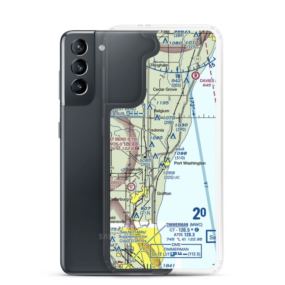 Ozaukee Airport (9WN3) VFR Sectional Samsung Case Samsung Galaxy S21 model shown
