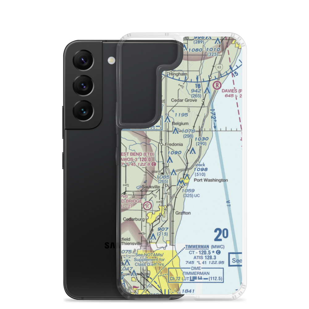 Ozaukee Airport (9WN3) VFR Sectional Samsung Case Samsung Galaxy S22 model shown