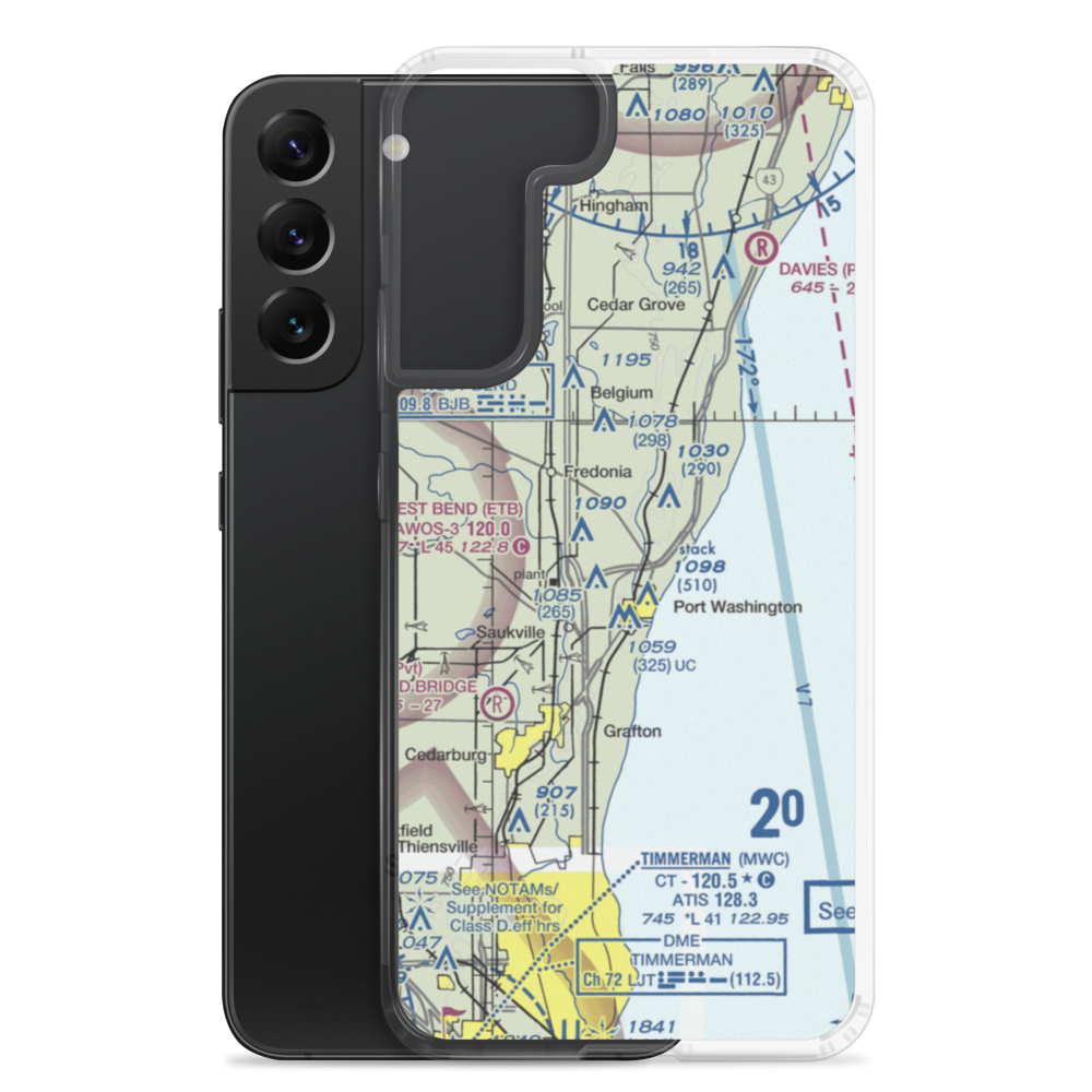 Ozaukee Airport (9WN3) VFR Sectional Samsung Case Samsung Galaxy S22 Plus model shown