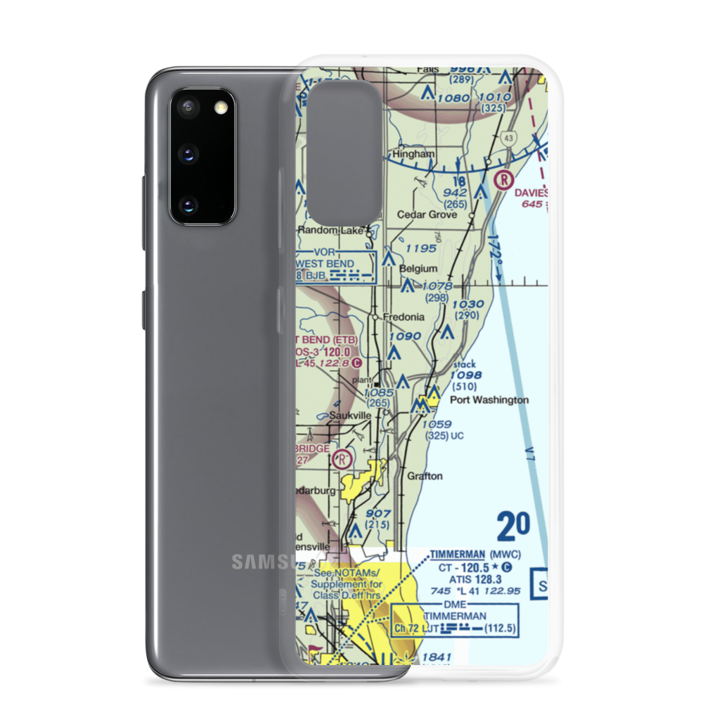 Ozaukee Airport (9WN3) VFR Sectional Samsung Case Samsung Galaxy S20 model shown