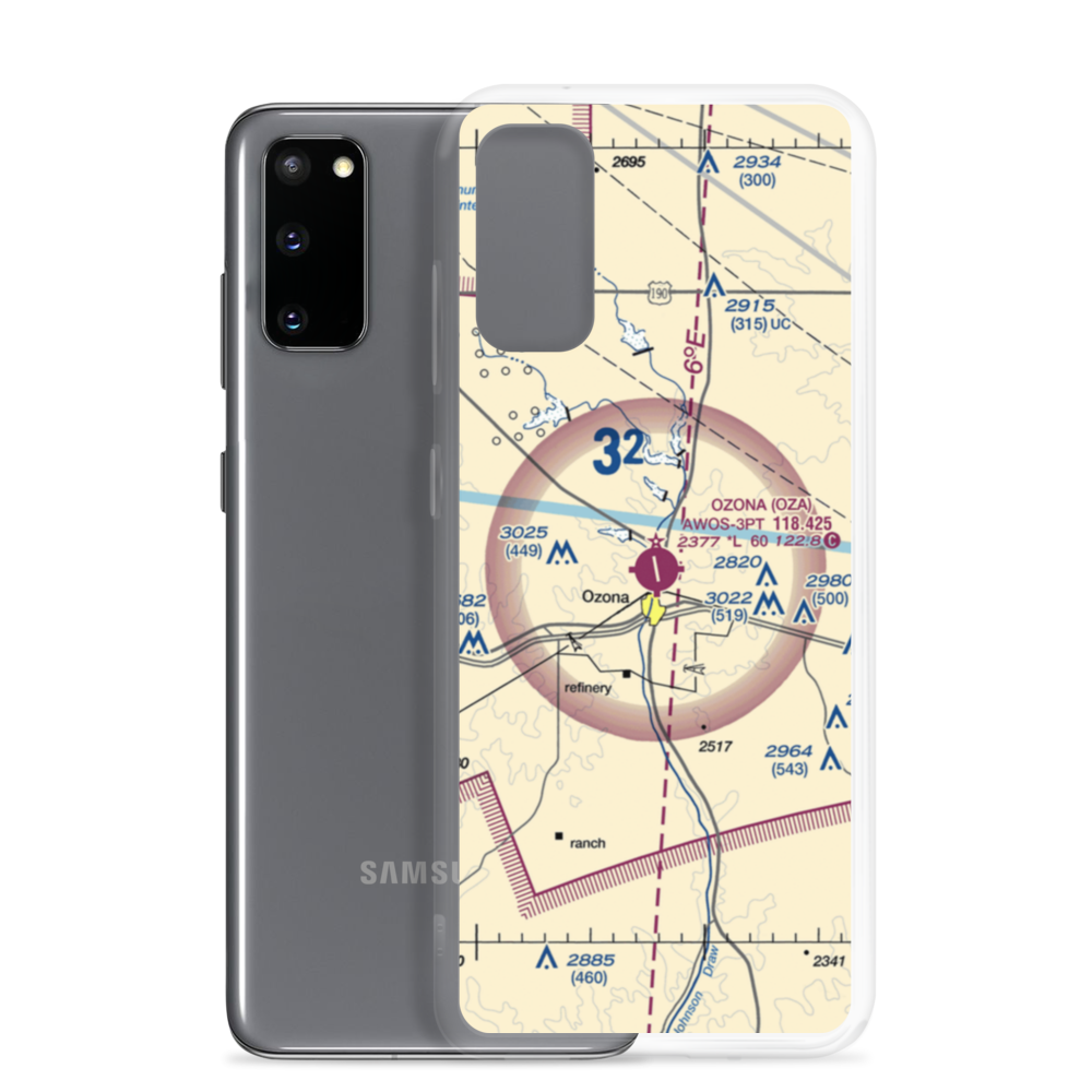Ozona Municipal Airport (OZA) VFR Sectional Samsung Case Samsung Galaxy S20 model shown