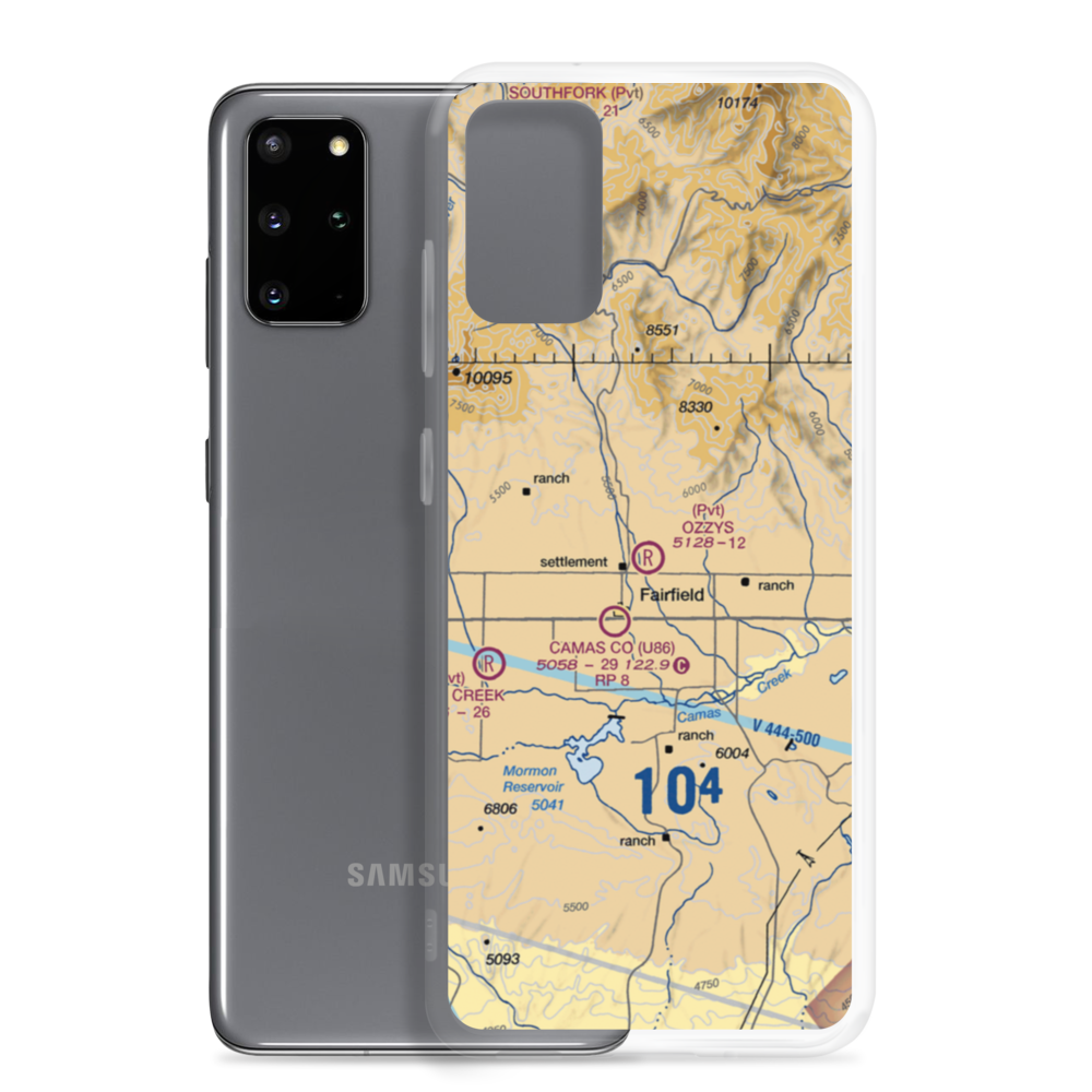Ozzy's Airport (33ID) VFR Sectional Samsung Case Samsung Galaxy S20 Plus model shown