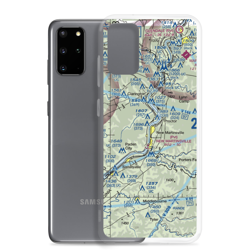 P W Johnson Memorial Airport (75D) VFR Sectional Samsung Case Samsung Galaxy S20 Plus model shown