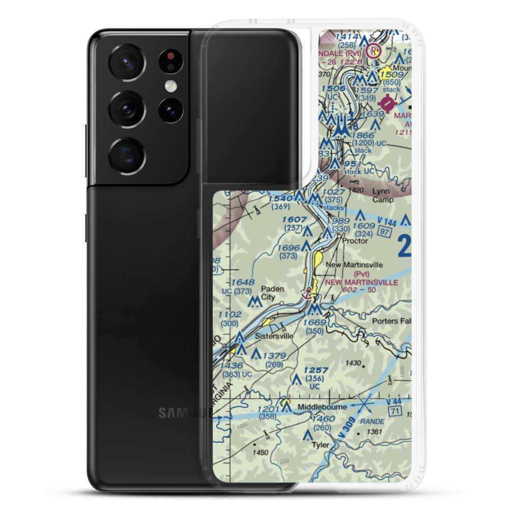 P W Johnson Memorial Airport (75D) VFR Sectional Samsung Case Samsung Galaxy S21 Ultra model shown