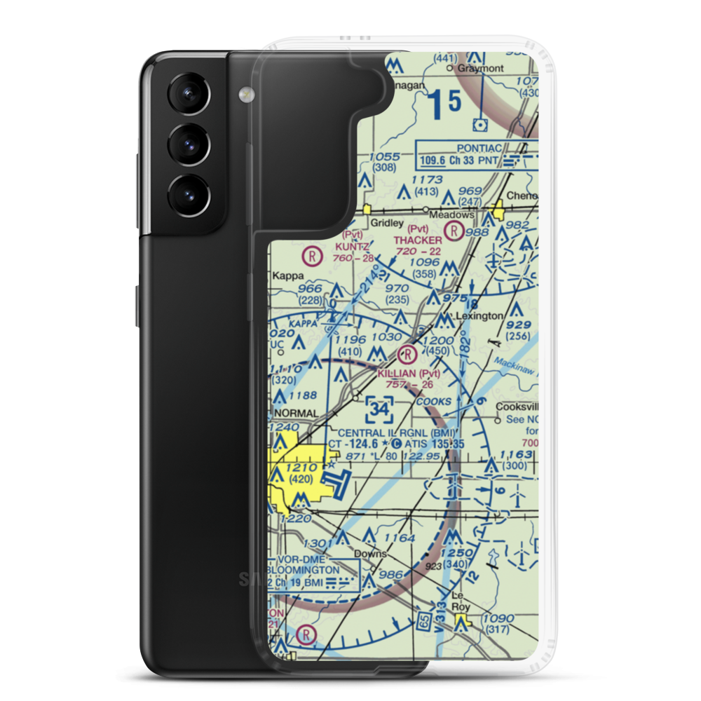 P.J. Killian Airport (48IS) VFR Sectional Samsung Case Samsung Galaxy S21 Plus model shown