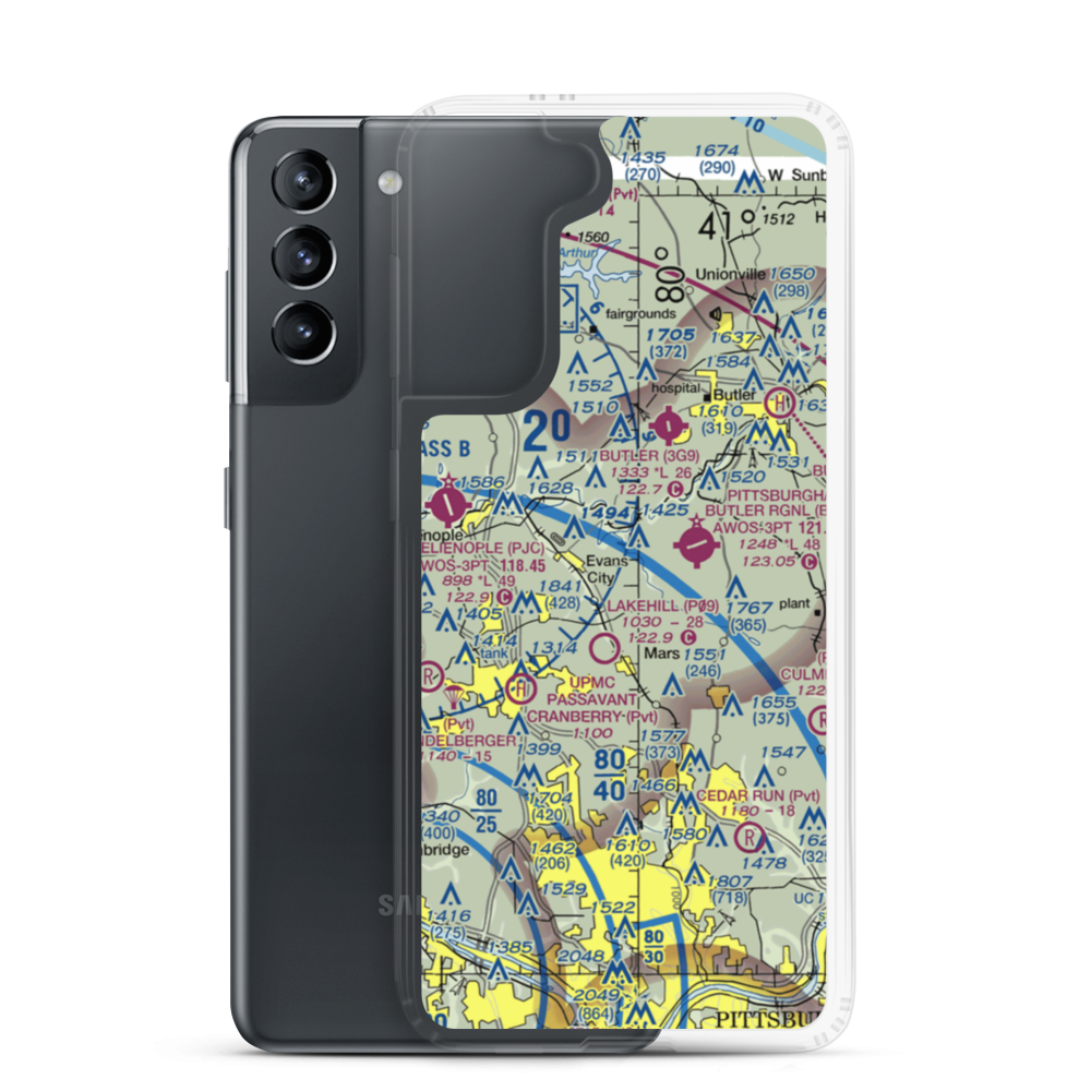Pabst Blue Ribbon Airport (PN16) VFR Sectional Samsung Case Samsung Galaxy S21 model shown