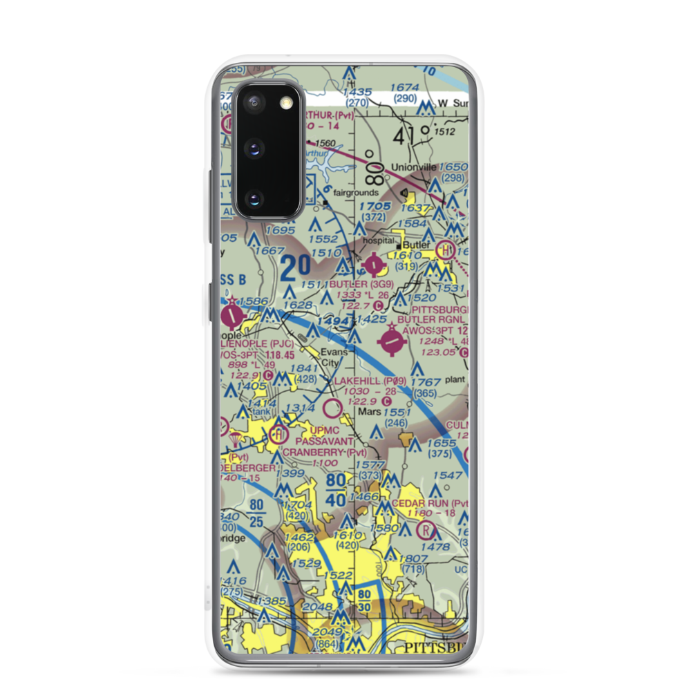 Pabst Blue Ribbon Airport (PN16) VFR Sectional Samsung Case Samsung Galaxy S20 model shown