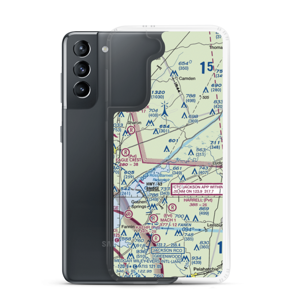 Pace Airstrip (MS29) VFR Sectional Samsung Case Samsung Galaxy S21 model shown