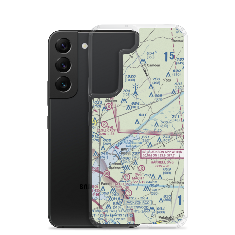 Pace Airstrip (MS29) VFR Sectional Samsung Case Samsung Galaxy S22 model shown