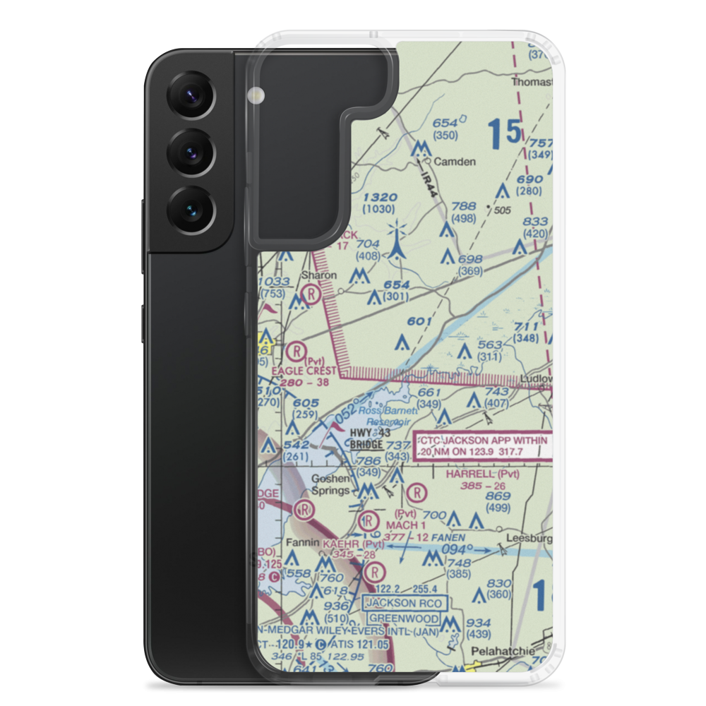 Pace Airstrip (MS29) VFR Sectional Samsung Case Samsung Galaxy S22 Plus model shown