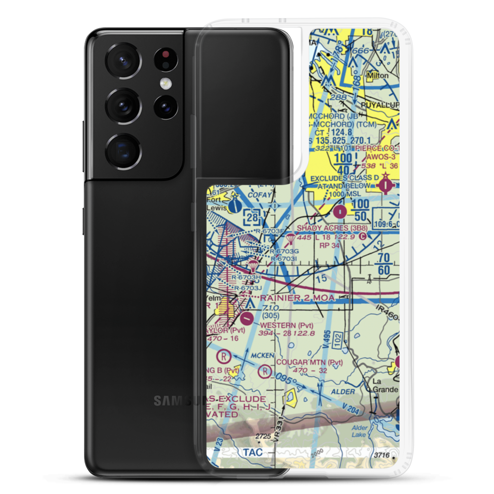 Pacemaker Landing Zone Airport (KZ10) VFR Sectional Samsung Case Samsung Galaxy S21 Ultra model shown