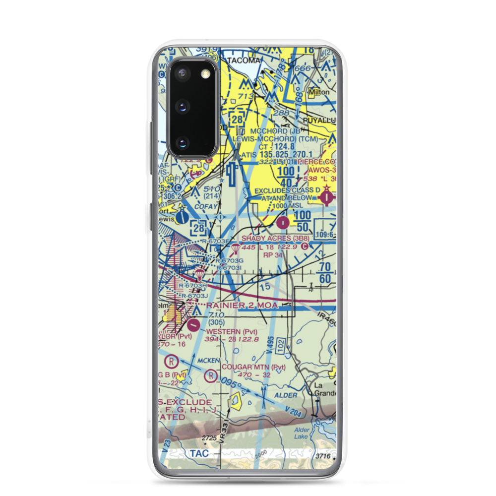Pacemaker Landing Zone Airport (KZ10) VFR Sectional Samsung Case Samsung Galaxy S20 model shown