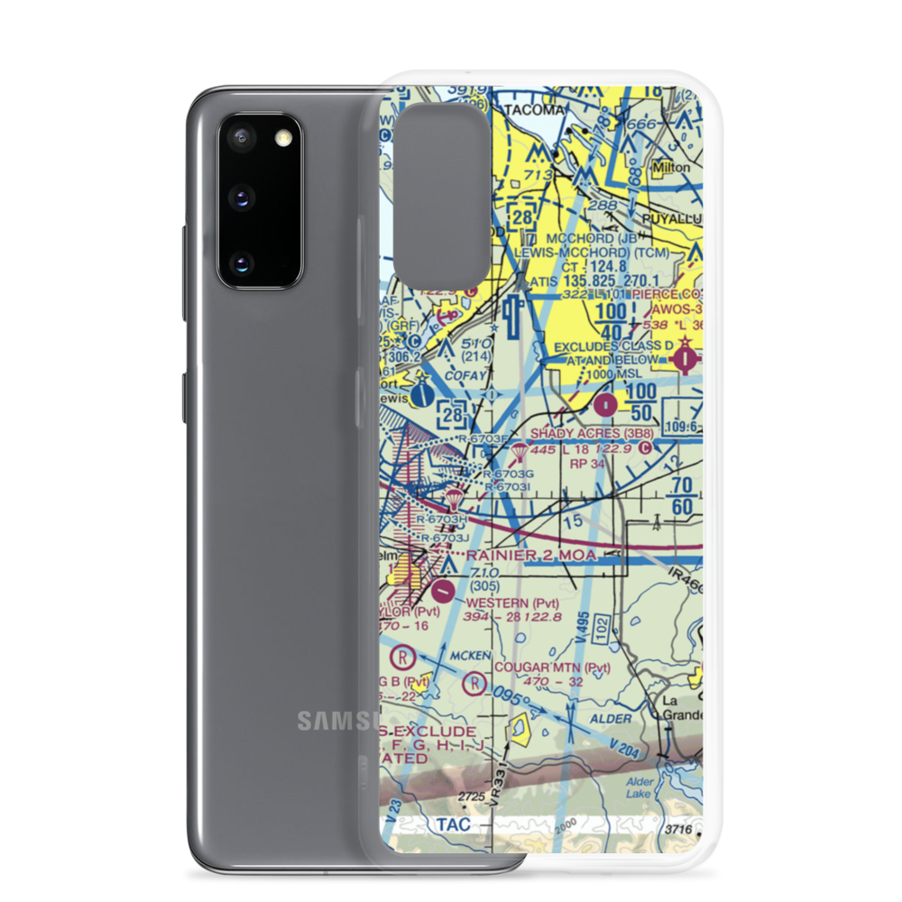 Pacemaker Landing Zone Airport (KZ10) VFR Sectional Samsung Case Samsung Galaxy S20 model shown