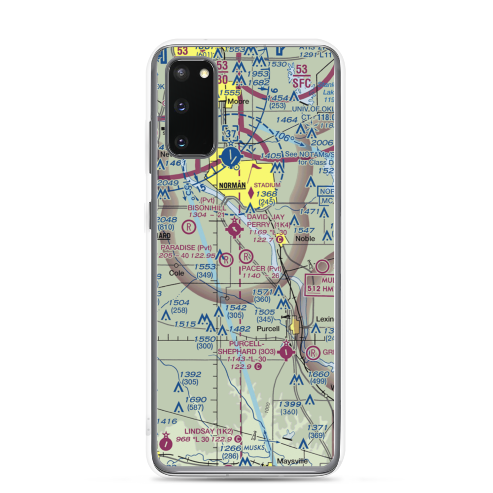 Pacer Field (5OK4) VFR Sectional Samsung Case Samsung Galaxy S20 model shown