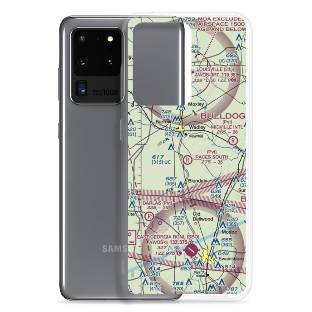 Paces South Farms Airport (82GA) VFR Sectional Samsung Case Samsung Galaxy S20 Ultra model shown