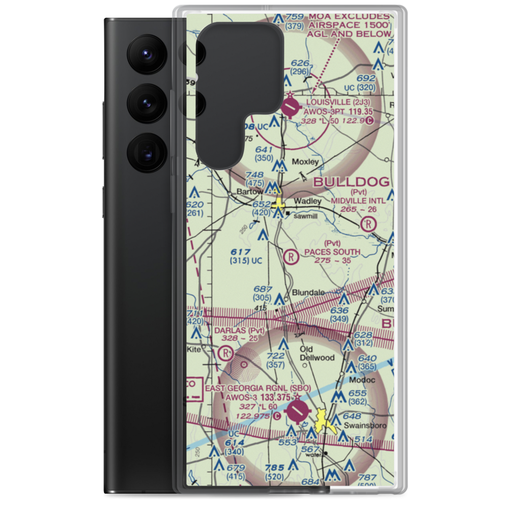 Paces South Farms Airport (82GA) VFR Sectional Samsung Case Samsung Galaxy S22 Ultra model shown