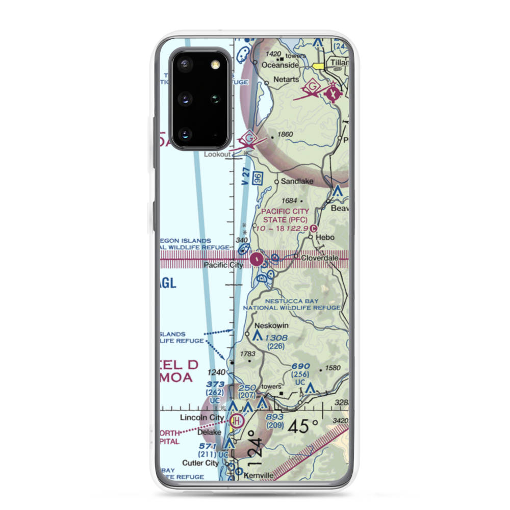 Pacific City State Airport (PFC) VFR Sectional Samsung Case Samsung Galaxy S20 Plus model shown