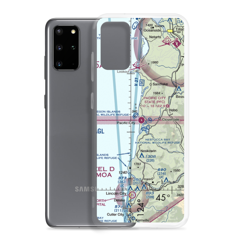 Pacific City State Airport (PFC) VFR Sectional Samsung Case Samsung Galaxy S20 Plus model shown