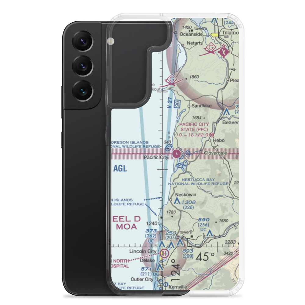 Pacific City State Airport (PFC) VFR Sectional Samsung Case Samsung Galaxy S22 Plus model shown