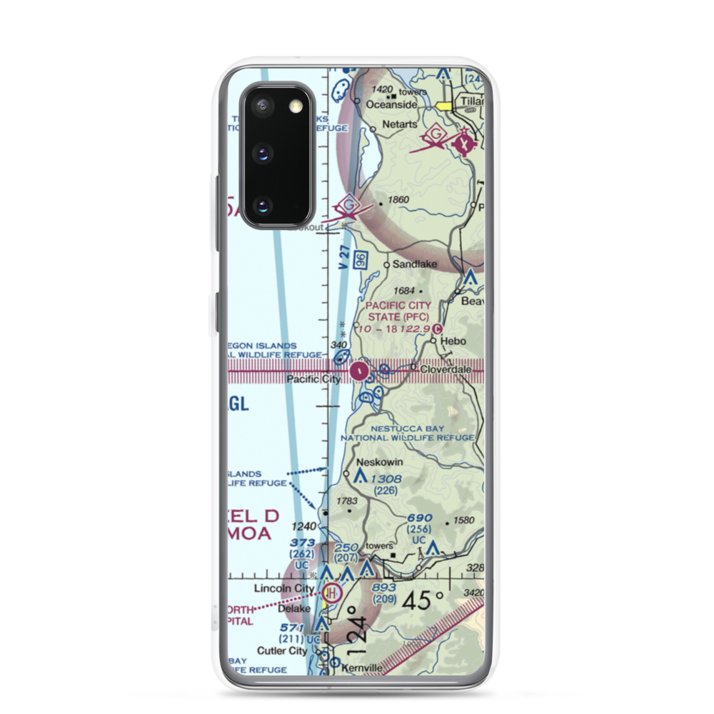 Pacific City State Airport (PFC) VFR Sectional Samsung Case Samsung Galaxy S20 model shown