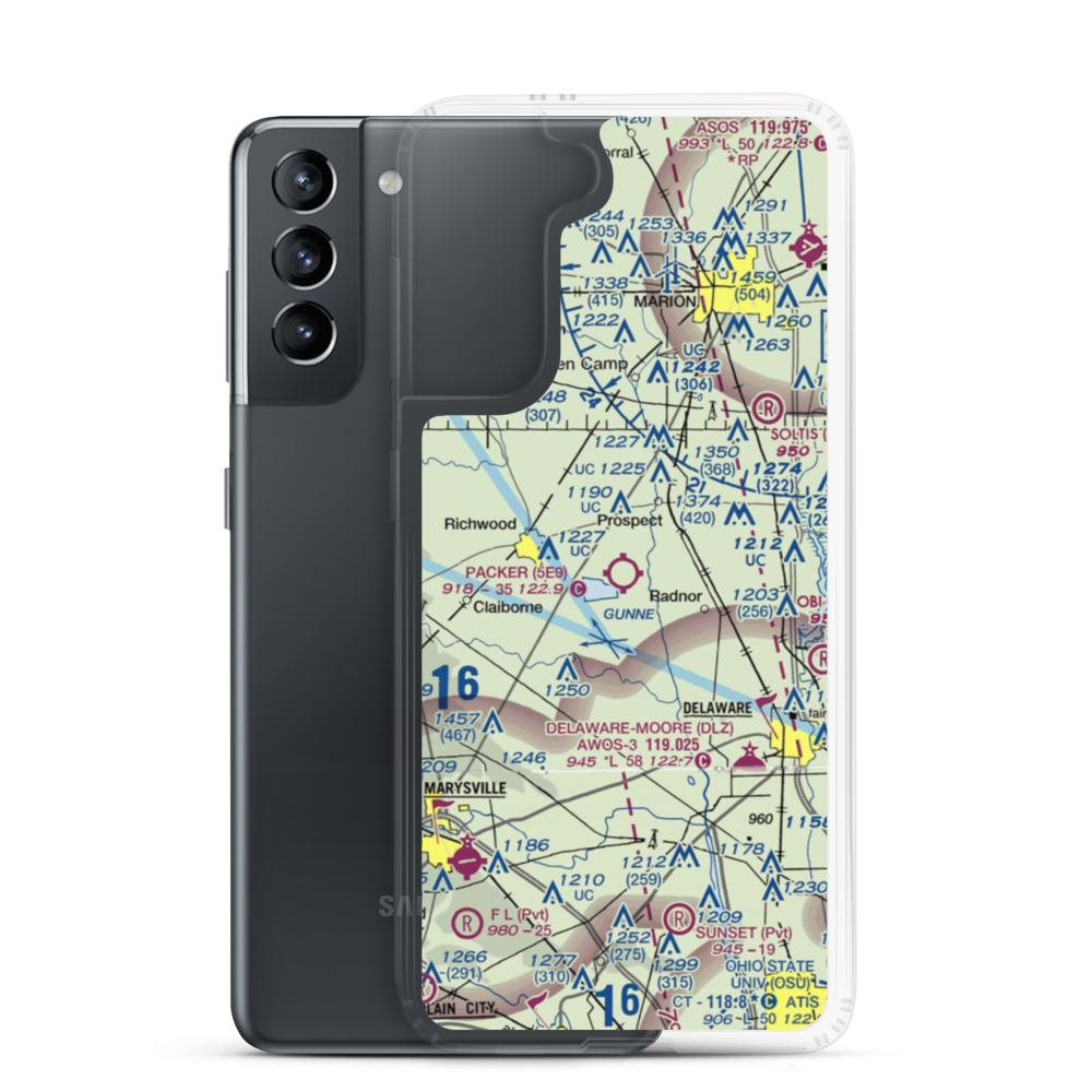 Packer Airport (5E9) VFR Sectional Samsung Case Samsung Galaxy S21 model shown
