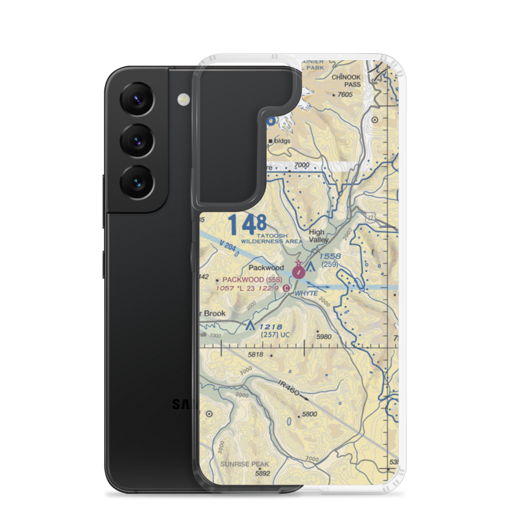 Packwood Airport (55S) VFR Sectional Samsung Case Samsung Galaxy S22 model shown