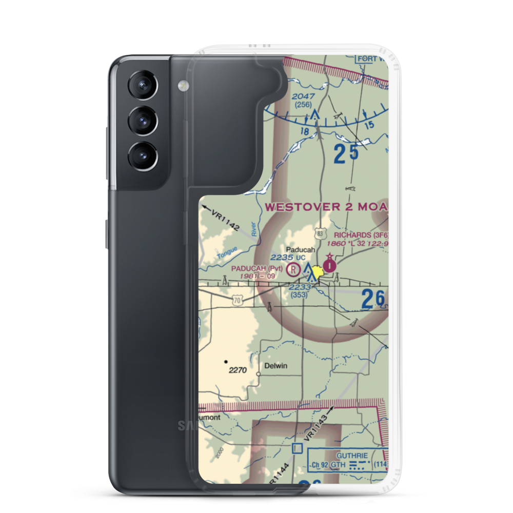 Paducah Airport (2TS5) VFR Sectional Samsung Case Samsung Galaxy S21 model shown