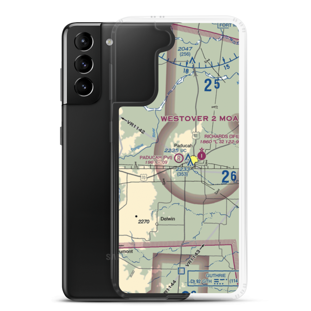 Paducah Airport (2TS5) VFR Sectional Samsung Case Samsung Galaxy S21 Plus model shown