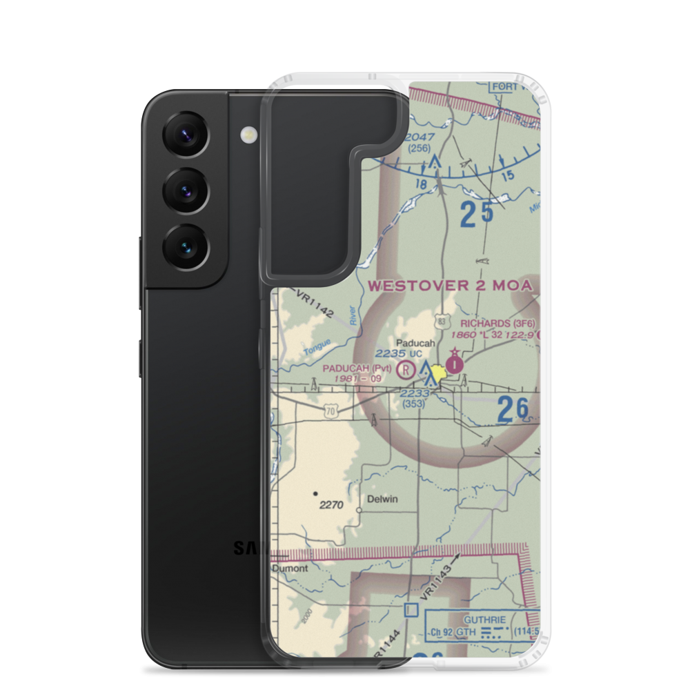 Paducah Airport (2TS5) VFR Sectional Samsung Case Samsung Galaxy S22 model shown