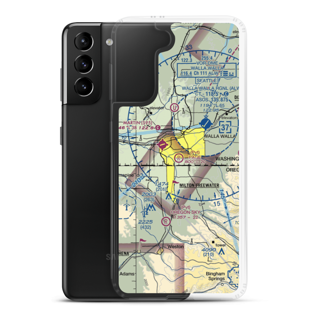 Page Airport (WA10) VFR Sectional Samsung Case Samsung Galaxy S21 Plus model shown