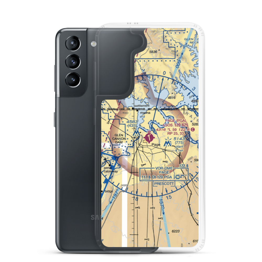 Page Municipal Airport (PGA) VFR Sectional Samsung Case Samsung Galaxy S21 model shown