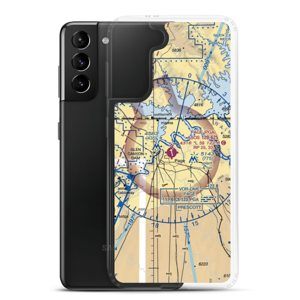 Page Municipal Airport (PGA) VFR Sectional Samsung Case Samsung Galaxy S21 Plus model shown