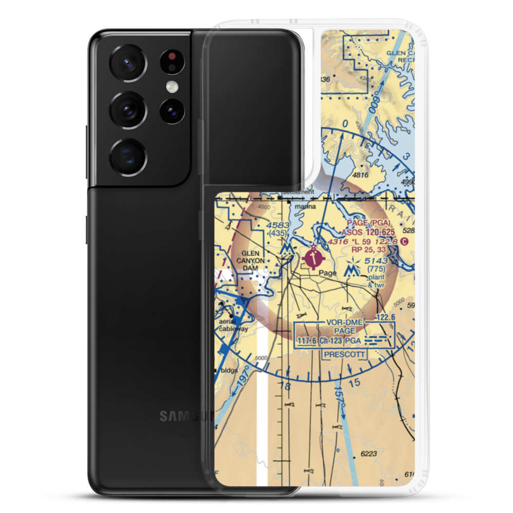 Page Municipal Airport (PGA) VFR Sectional Samsung Case Samsung Galaxy S21 Ultra model shown