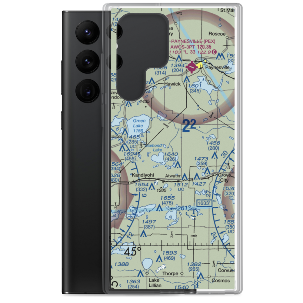 Pagel's Field (67MN) VFR Sectional Samsung Case Samsung Galaxy S22 Ultra model shown