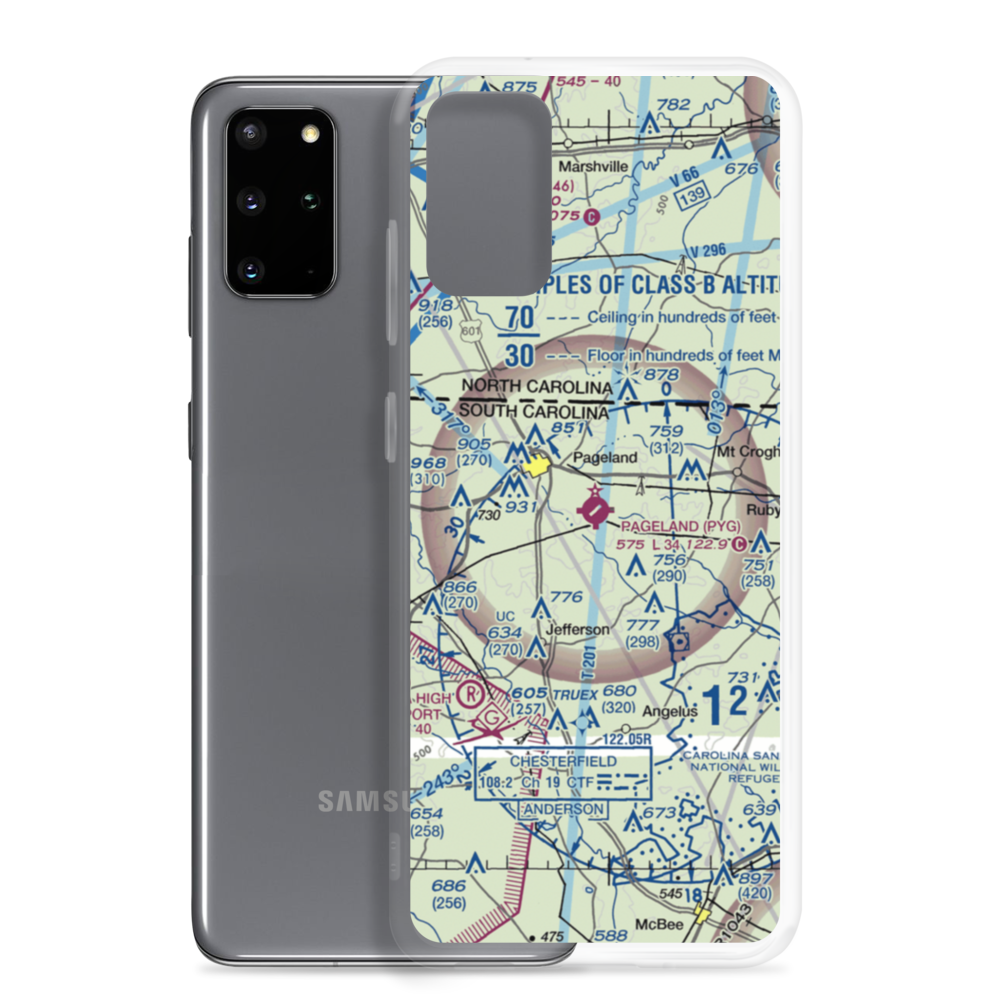 Pageland Airport (PYG) VFR Sectional Samsung Case Samsung Galaxy S20 Plus model shown