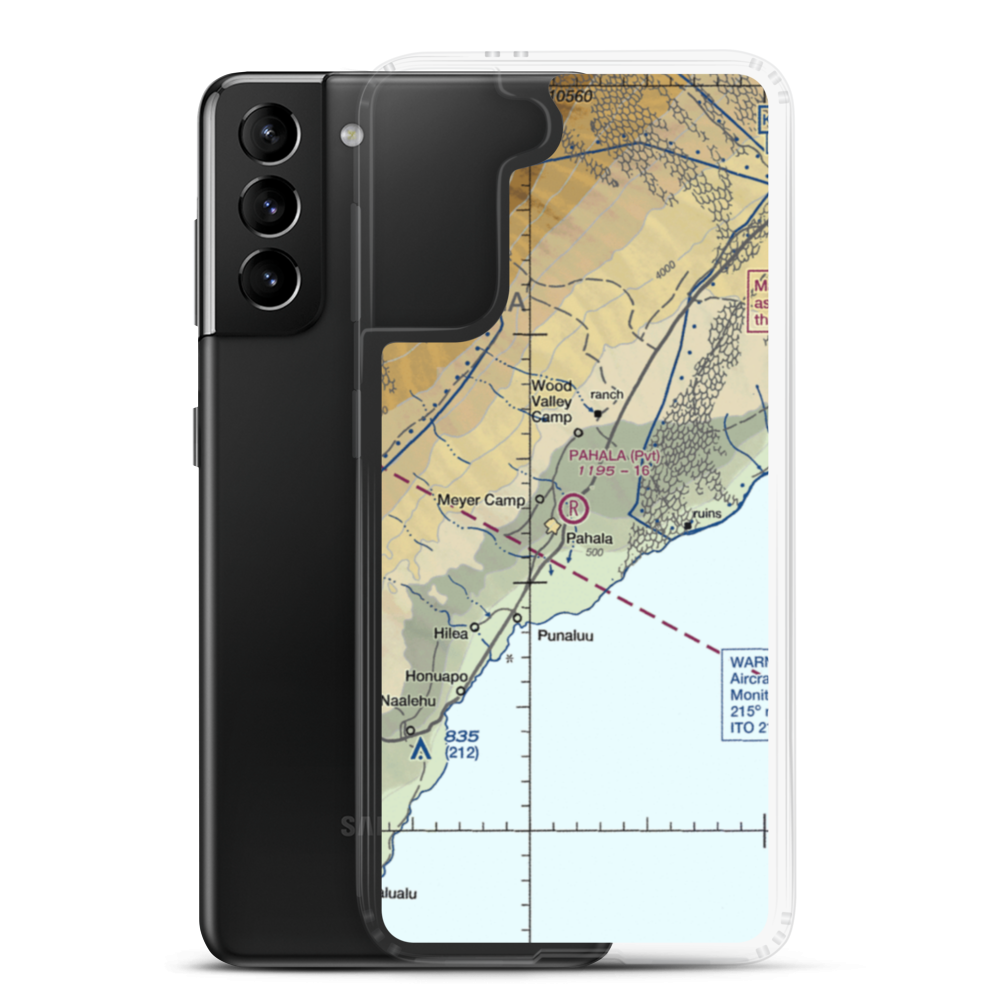 Pahala Airstrip (HI28) VFR Sectional Samsung Case Samsung Galaxy S21 Plus model shown